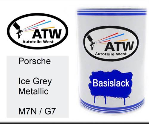 Porsche, Ice Grey Metallic, M7N / G7: 500ml Lackdose, von ATW Autoteile West.